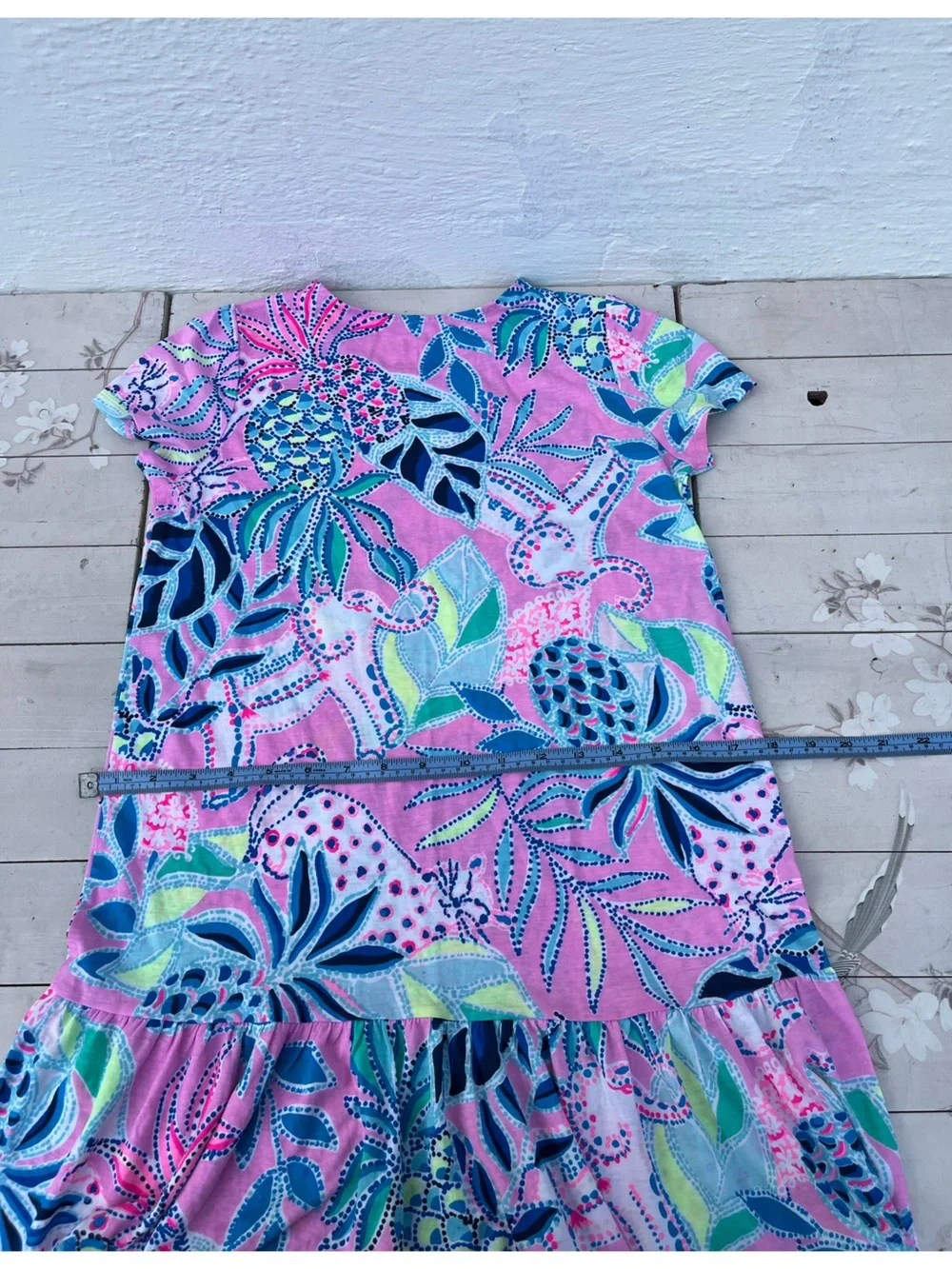 Pink Tropical Pineapple Print Shift Dress - Picture 5 of 6